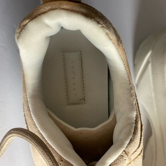 Top Shop Tan Suede Platform Shoes SZ 38 (7) Chuncky Trainers Low Top Mod Sneaker - Picture 10 of 14